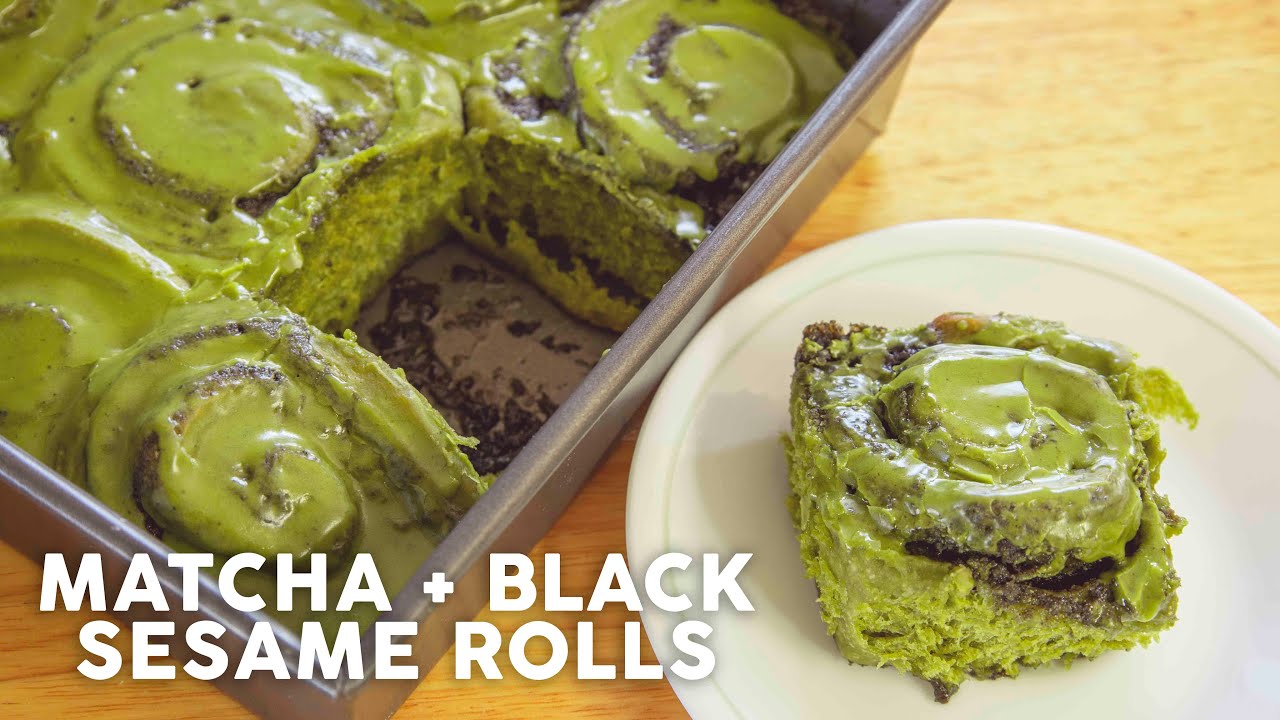 Baking Matcha + Black Sesame Rolls