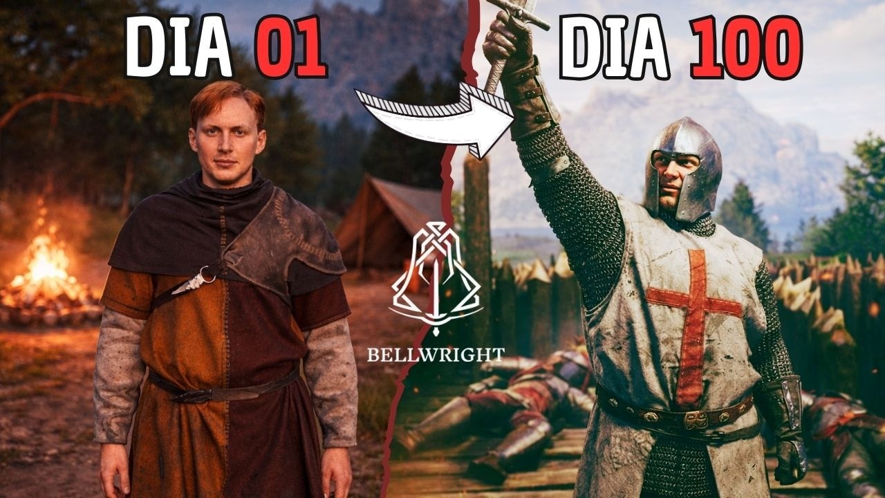 Passei 100 dias na ERA MEDIEVAL do BELLWRIGHT ⚔️ E VIREI REI DO NORTE