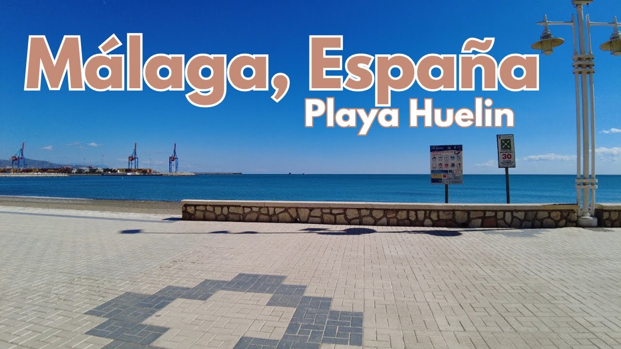 Málaga, España 2023 | 4K Beach Walking Tour |Playa Huelin (San Andrés), bonita playa en Andalucía