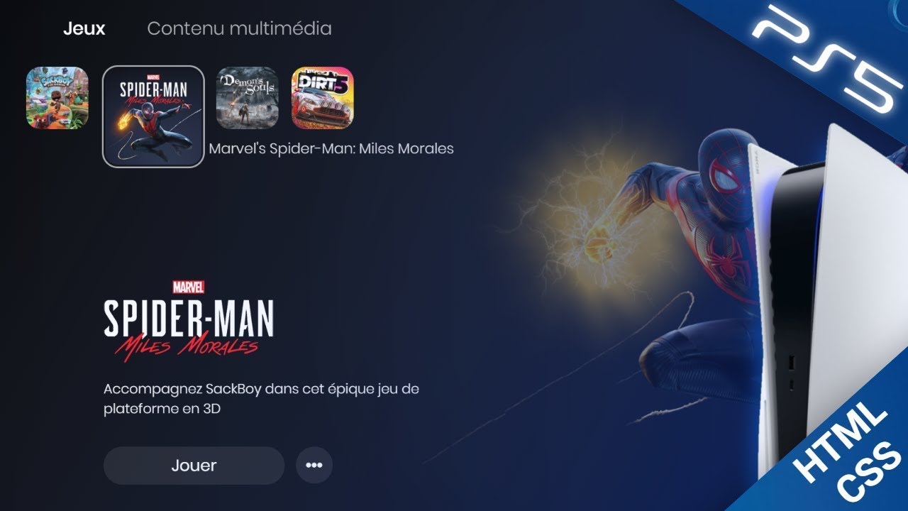 Faire l'interface de la PS5 | Partie 1 | HTML / CSS / JS