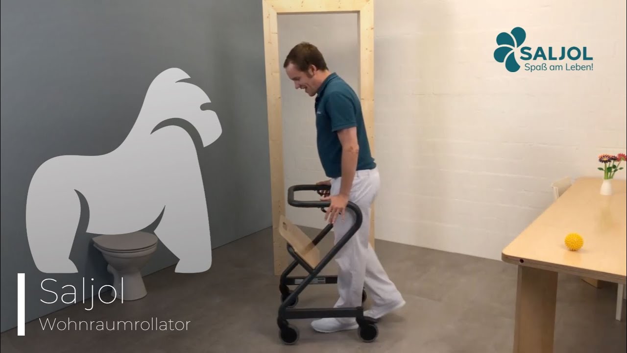 Wohnraumrollator von SALJOL - Sicher von allen Seiten stützen und auf engstem Raum einsetzbar