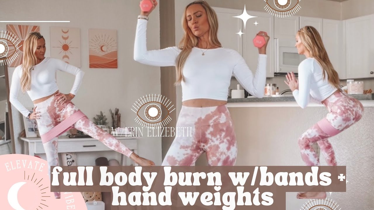 8 Minute Full Body Burn w/ bands + weights💥💪 #freeworkouts