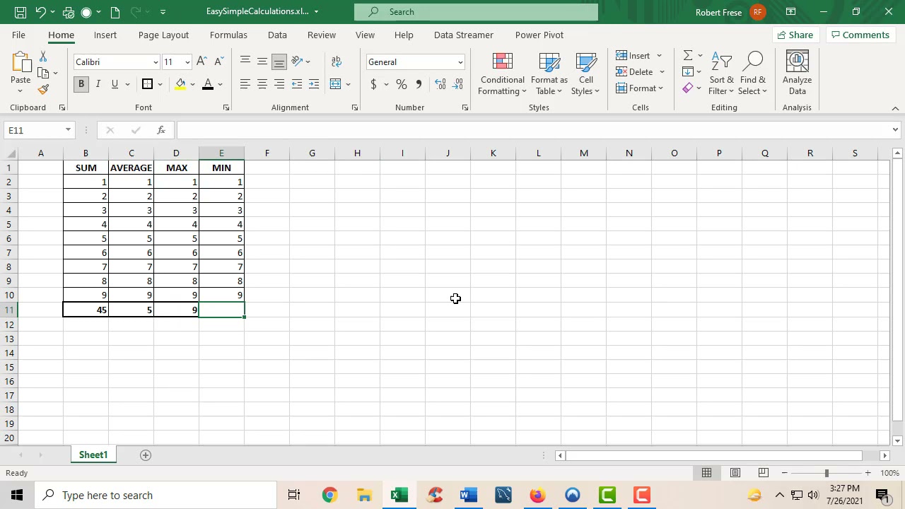 Excel Easy SUM Icon