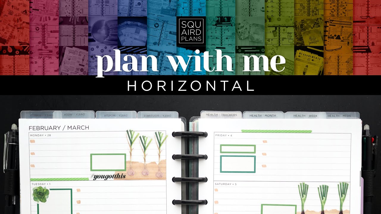 Daily Plan with Me :: Garden Variety Planner Theme :: Classic Happy Planner Horizontal Layout