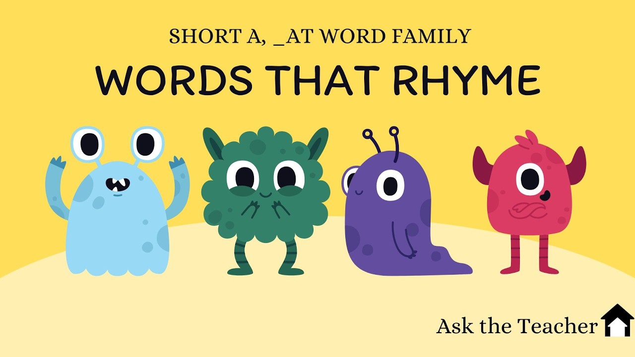 Short A Word Family Rhyme Video for First Grade | “At” Word Family with Silly Monsters