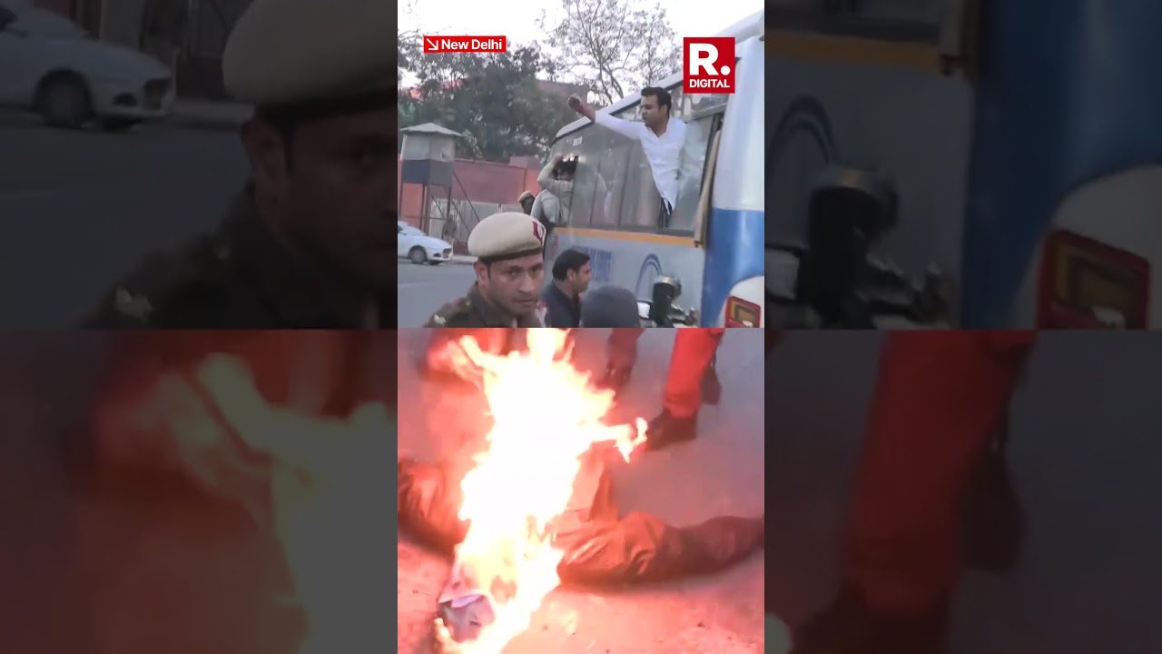 Youth Wing Protesters at Rahul Gandhi's Residence
