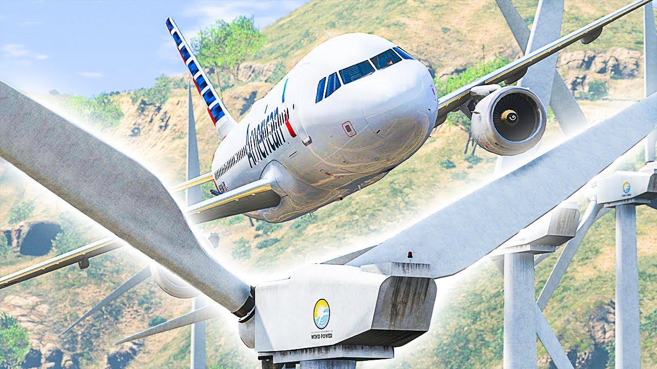 САМОЛЁТ против ВЕТРОВЫХ ТУРБИН в GTA 5 FiveM Flight Simulator