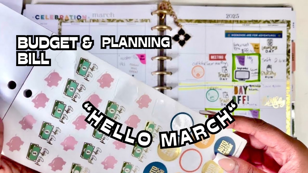 BUDGET WITH ME | MARCH SPREAD| BIRTHDAY MONTH | HAPPY PLANNER / BADDIES & BUDGETS STICKERS