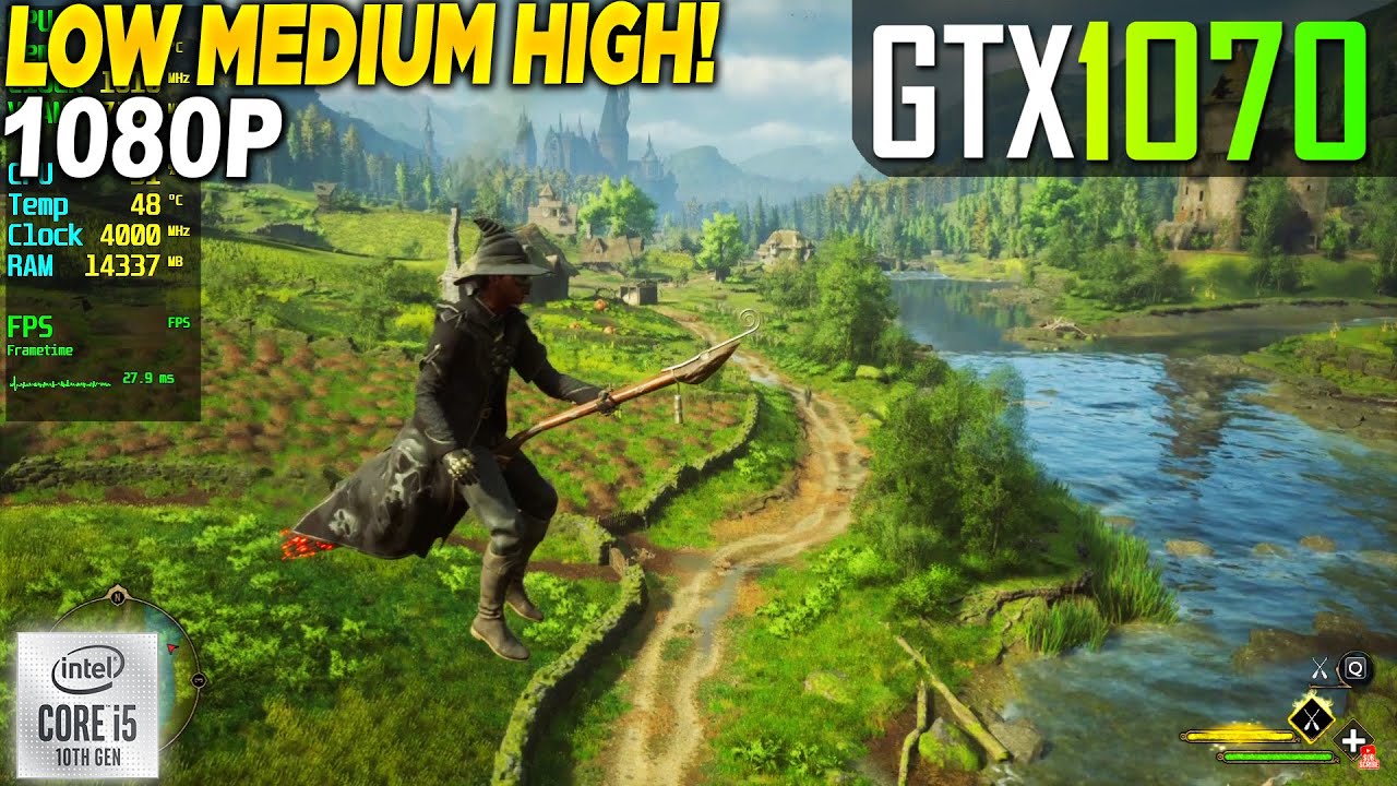 Hogwarts Legacy GTX 1070 - 1080p Low, Medium, High,