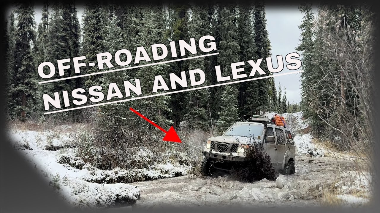 Nissan and Lexus Road to Off Road. Winter adventure mountain Offroading