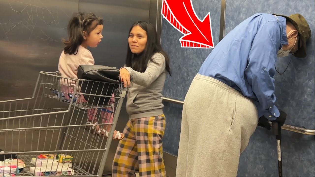 Old Fat Man Farts Loud In Elevator!!! (There's no where to run)