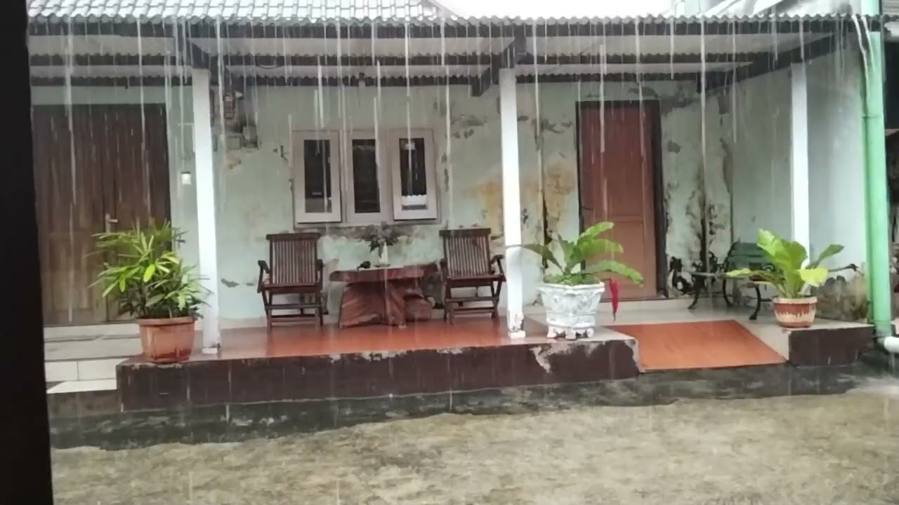 Heavy rain sound  in the afternoon for sleep | Daytime Rain Ambience