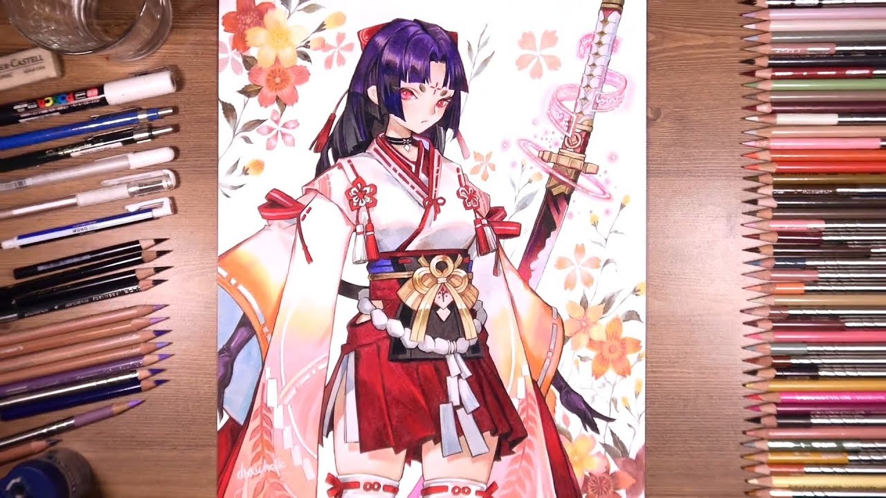 Onmyoji Arena : Yoto Hime - Colored pencil drawing | drawholic