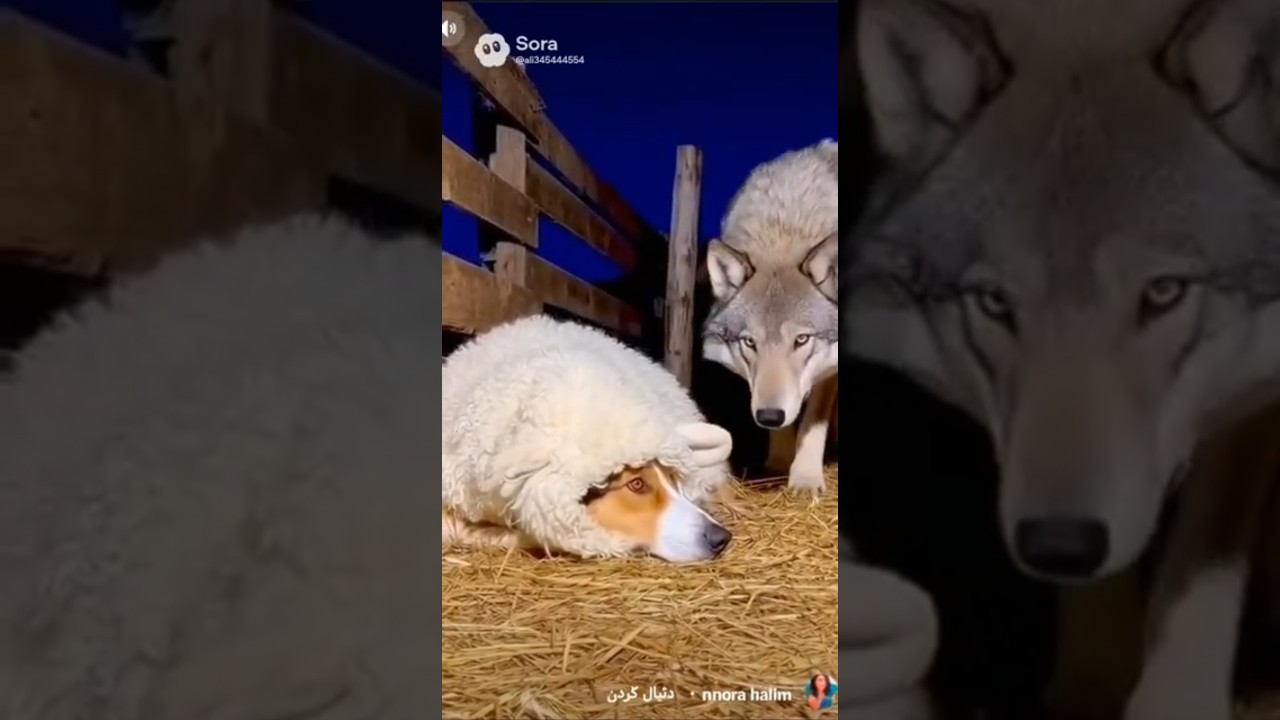 Wolf Tricked by a Dog in Sheep’s Skin 😱🐺 