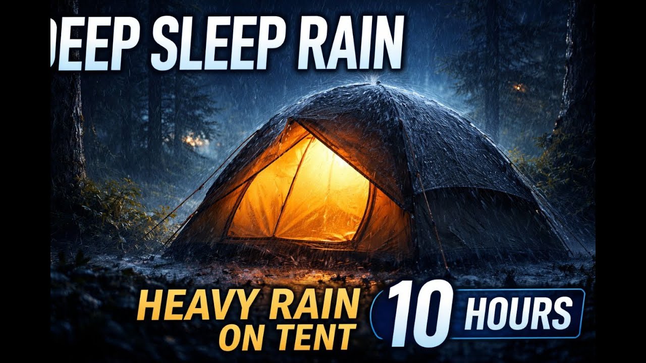 Deep Sleep Rain - Heavy Rain On Tent (10 Hours)