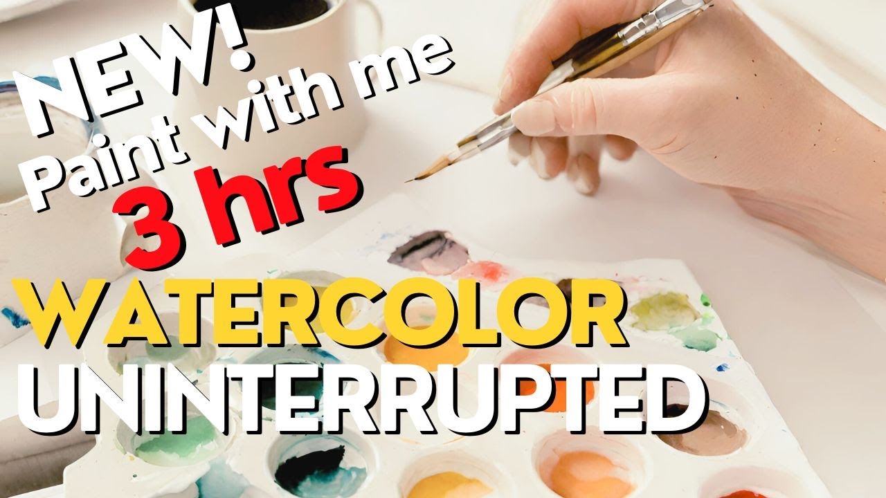 3 Hours of AUTUMN Watercolor nonstop painting for a festive fall