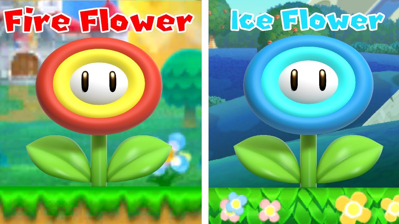 Super Mario Fire Flower vs Ice Flower