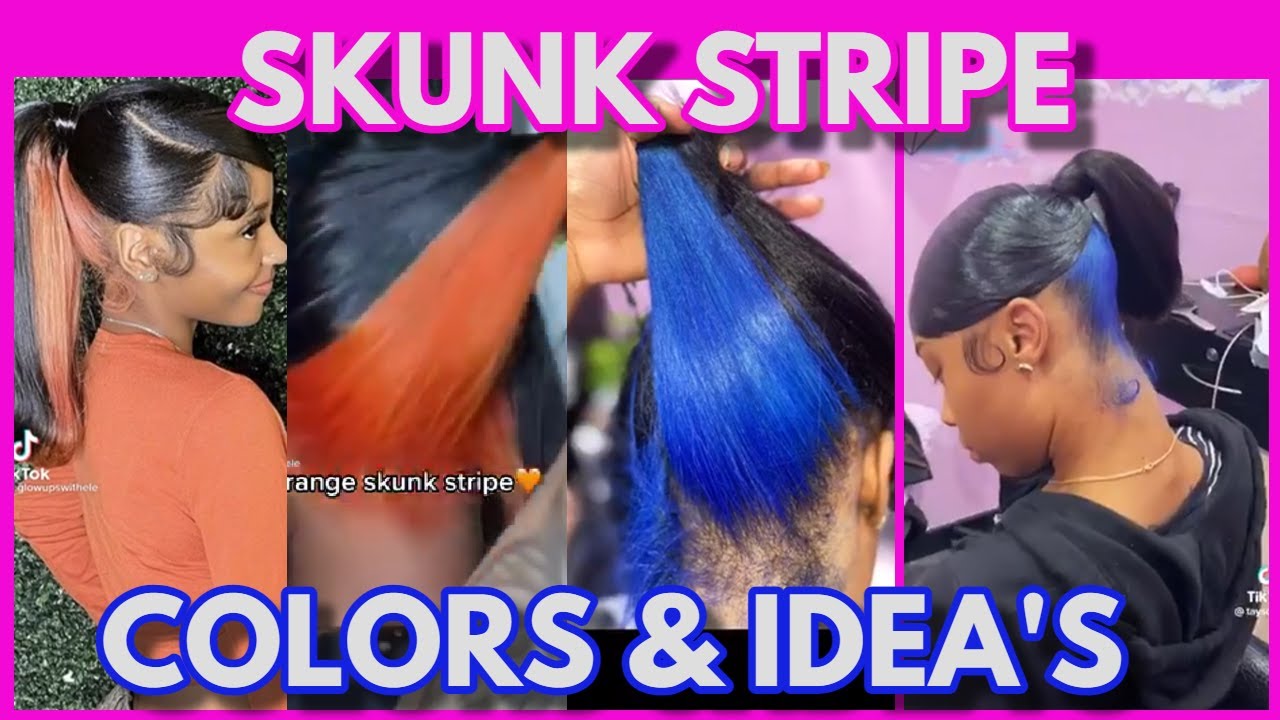 SKUNK STRIPE HAIRSTYLE IDEAS & DYE COLORS COMPILATIONS