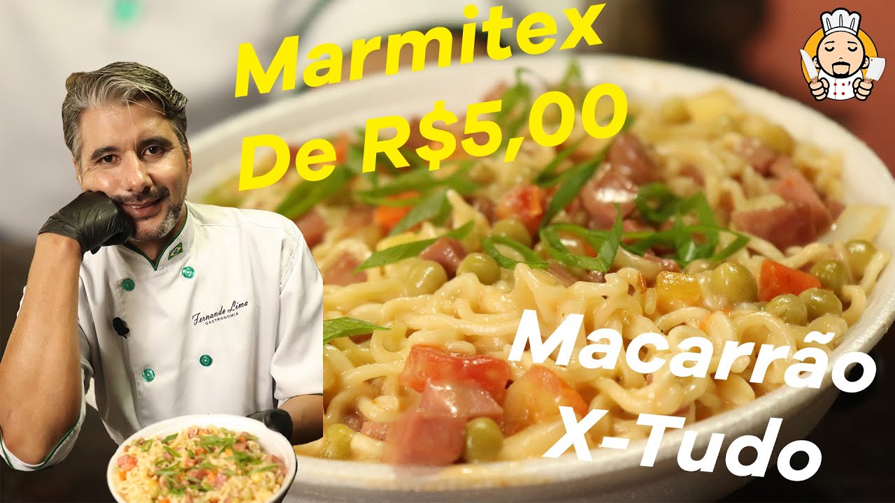 MARMITEX De R$5,00 MACARRÃO X-TUDO Com Molho de Strogonoff AULA COMPLETA