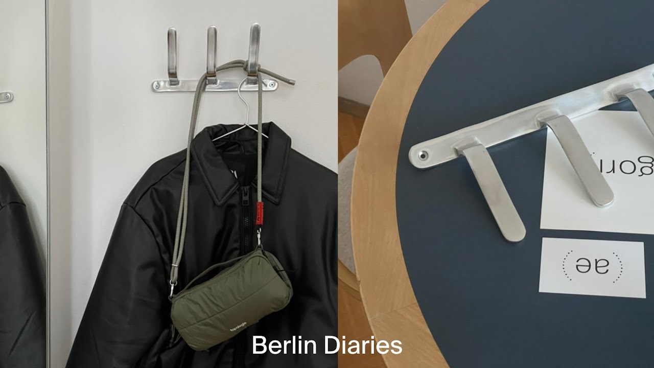 Berlin vlog. 여행용 가방 그리고 핸드폰 스트랩 topologie 언박싱. (ae) 오피스의 인테리어 소품. 베를린 일상 브이로그