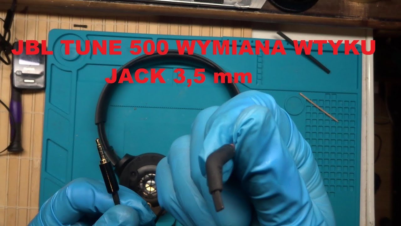 JBL Tune 500 kabel, brak dźwięku, wymiana uszkodzonego wtyku jack (repair)