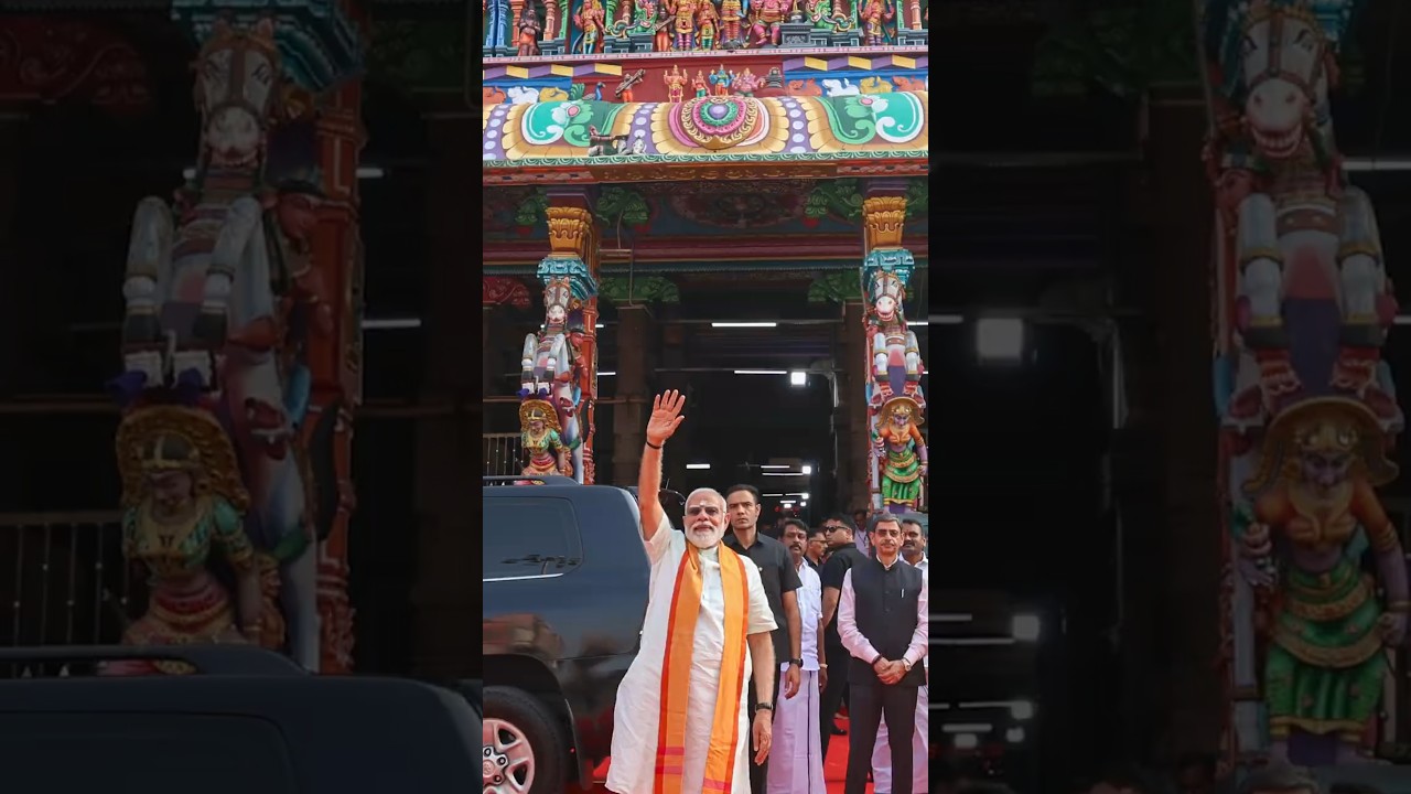 PM Modi performed pooja & took blessings at Arulmigu Subramaniyaswamy Temple in Madurai | #shorts