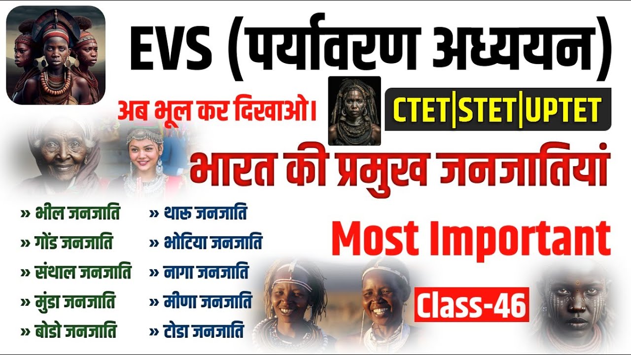 EVS | भारत की प्रमुख जनजातियां | Castes of India | भील  जनजाति | थारू जनजाति | Ratnesh Sir Study91