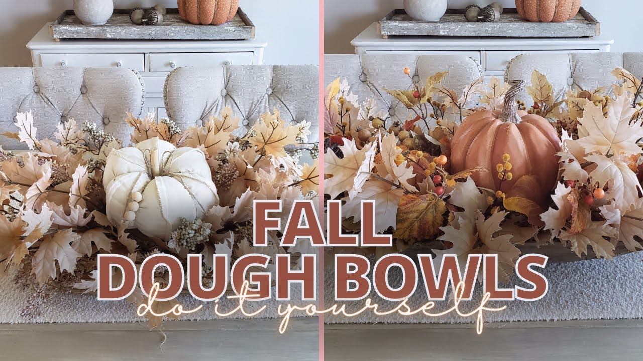 Dough Bowl Decorating | Dough Bowl Floral Arrangements | Dough Bowl Ideas | Fall Dough Bowl Decor