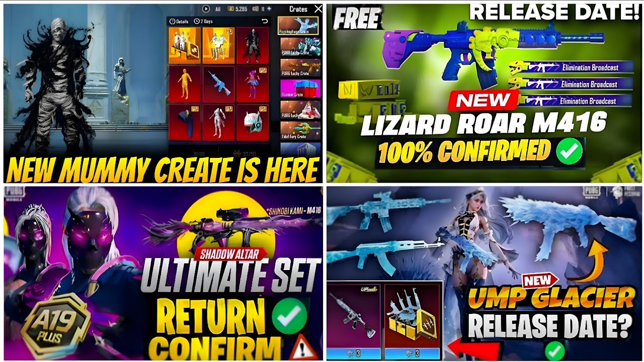 🔴 NEXT ULTIMATE SET BGMI 4.5😍| MUMMY SET RETURN BGMI🔥| LIZARD M416 RETURN ✅| UMP GLACIER RETURN BGMI
