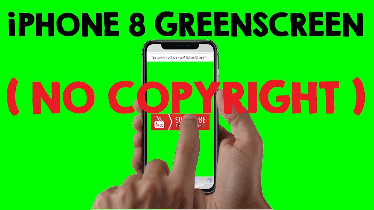 No Copyright Green Screen Hand Mobile Iphone 8 Animated for youtube intros