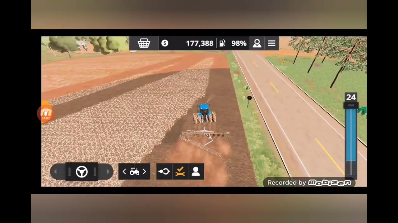 Part 3 jogando fs 20 gradiando a lavoura