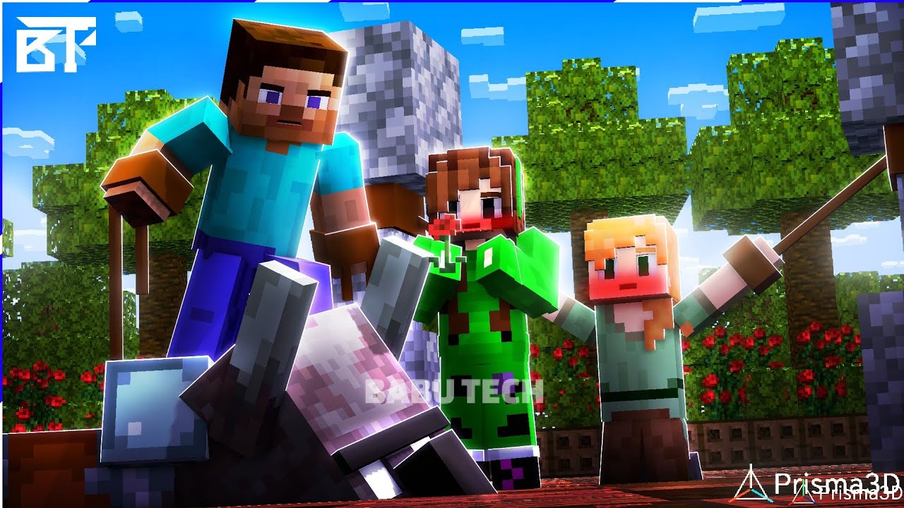 Steve Defeat Ravager Pillager Queen Impress |Alex And Steve |Babu Tech Prisma 3D Minecraft Animation