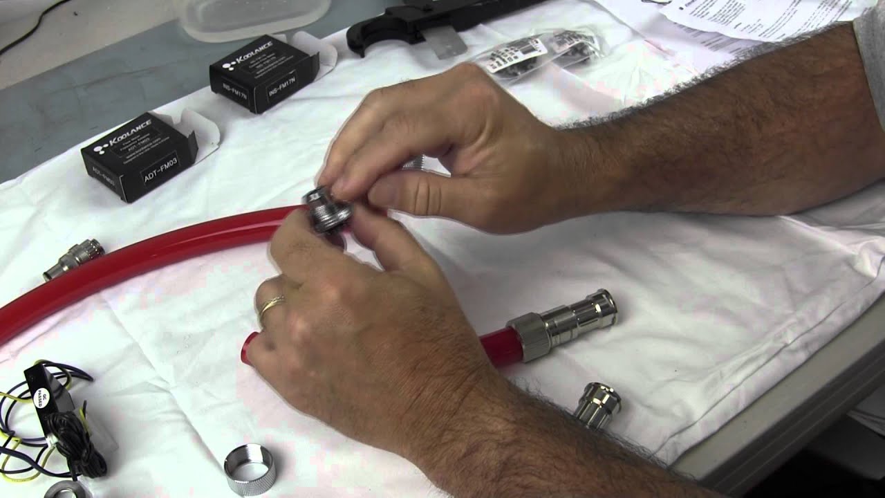Koolance INS-FM17N Flow Meter, ADT-FM03 , Aqauero Temperature Sensor Installation