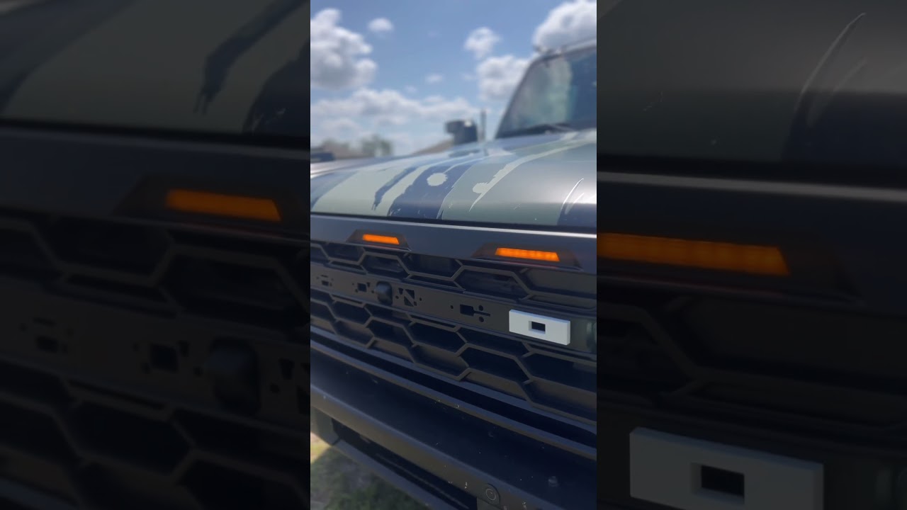 New grille w/ amber lighting for Ford Bronco! Matte Black Hex Grille by Buckle Up Off-Road