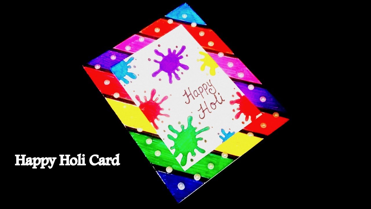 Happy Holi Card | Holi card making  | Handmade Cards for Holi | Tutorial
