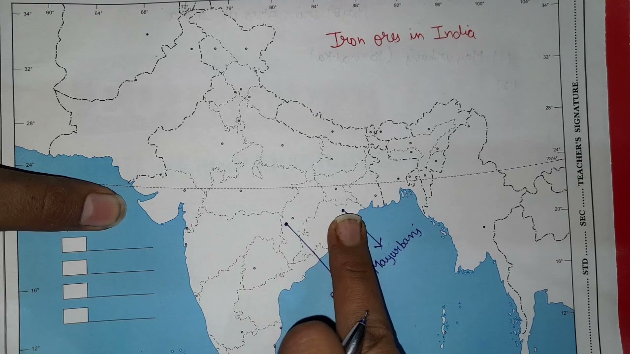 Map Work : Major Iron Ores In India || Class 10th Geography Map NCERT || CBSE || MAP VIDEO 🔴