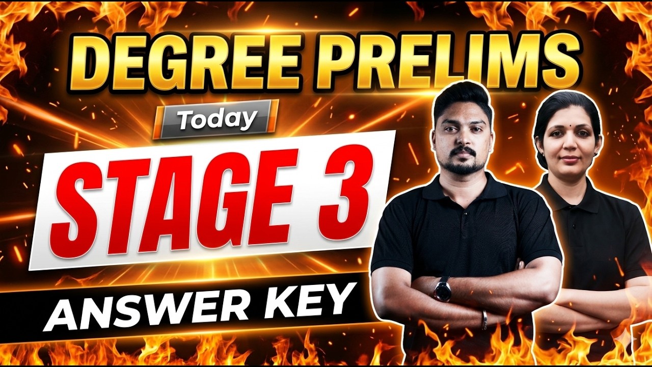 DEGREE PRELIMS STAGE 3 ANSWER KEY 2026 🔥| DEGREE LEVEL PRELIMS ANSWER KEY TODAY |PSC PROVISIONAL KEY