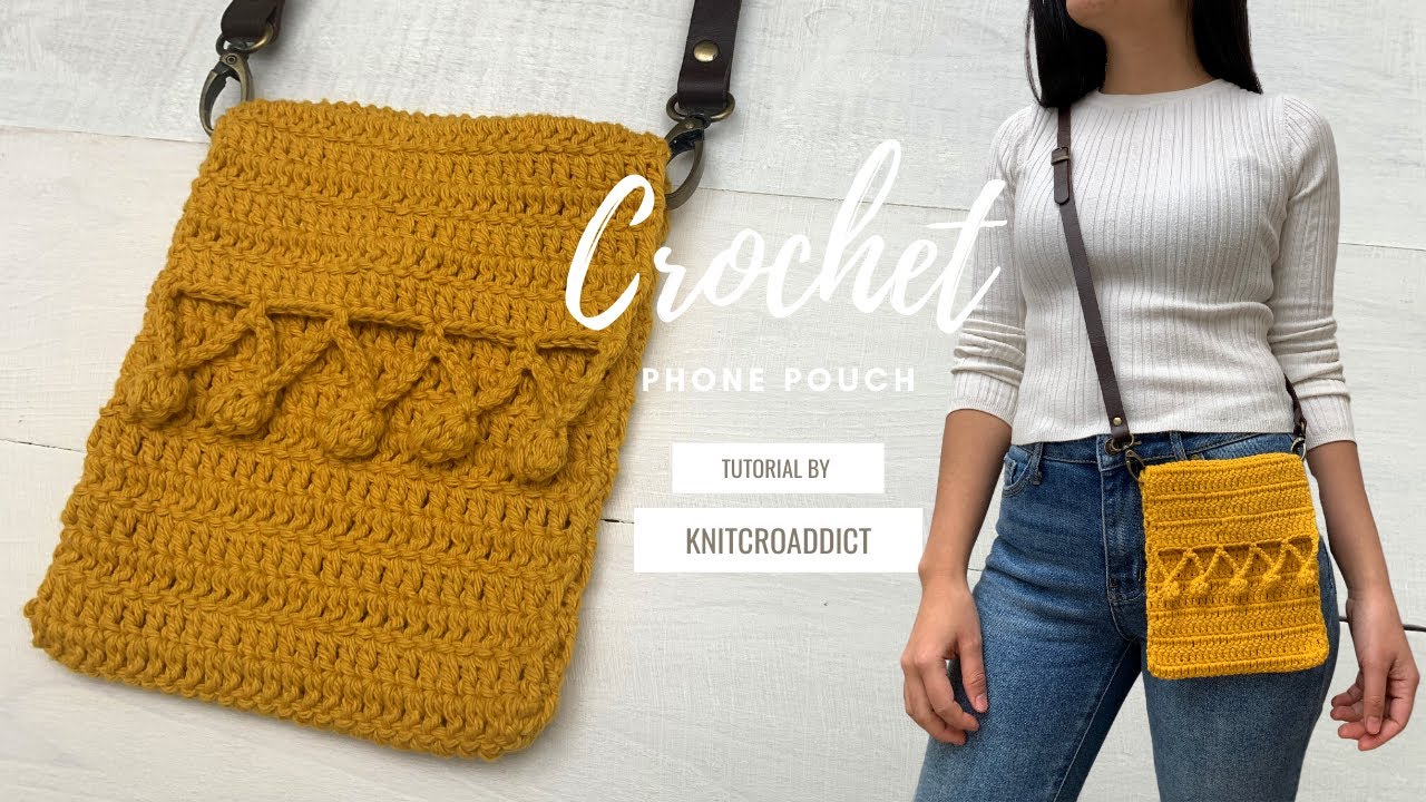 Crochet Cell Phone Pouch /Small Crochet Purse/ Beginner Crochet Projects