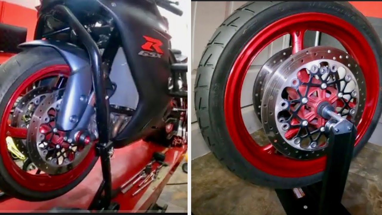 GSXR 600 Font tire change and balance