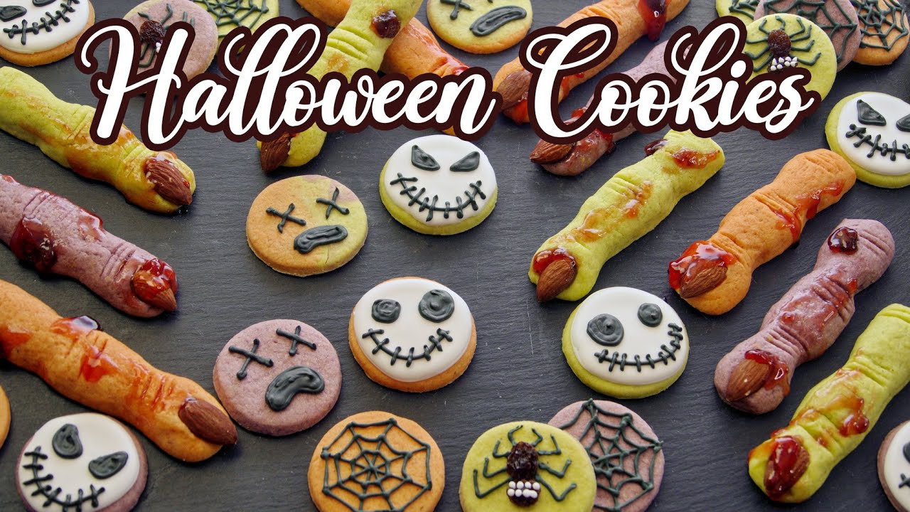HALLOWEEN COOKIES | bunte Hexenfinger & Kekse einfach aus EINEM Teig backen [1 Teig = 2 Rezepte]