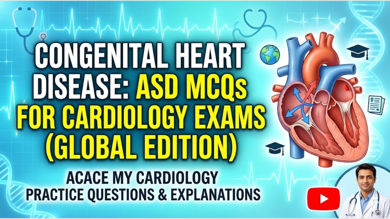 Congenital Heart Disease ASD MCQs for Cardiology Exams Global Edition #medicalexamguide #exam
