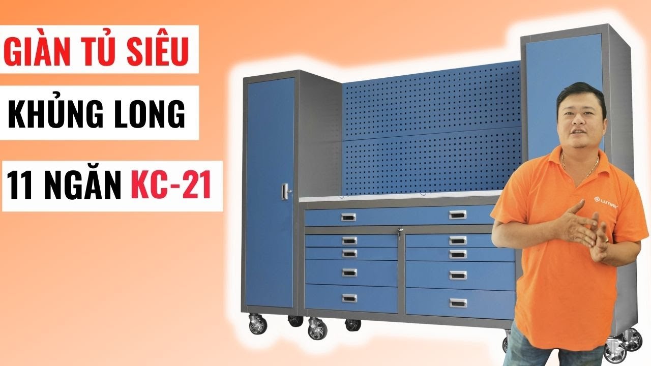 Bộ tủ đựng đồ nghề |  #KOCU kết hợp bàn nguội | giá treo dụng cụ cơ khí ( KC-21)