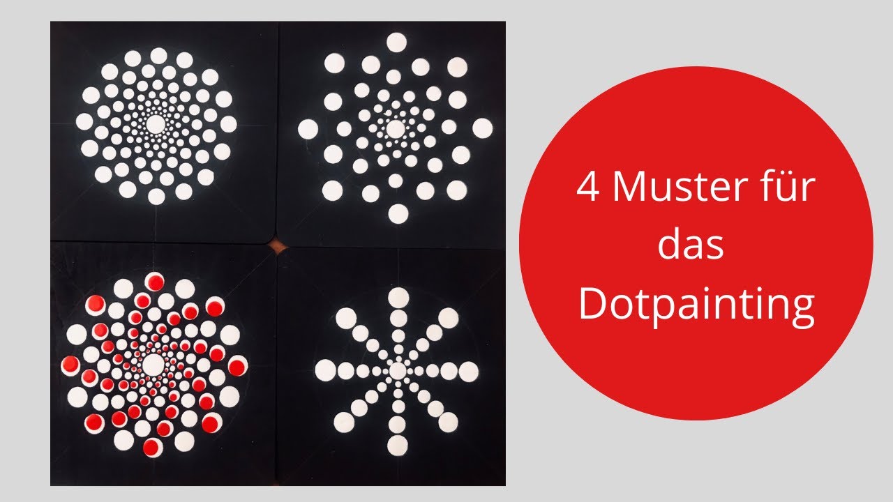 4 EINFACHE Muster für Anfänger - Mandala - Dotpainting
