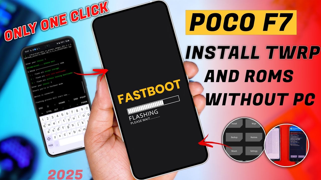 POCO F7 : TWRP AND CUSTOM ROM FLASHING GUIDE WITHOUT PC | POCO F7 TWRP