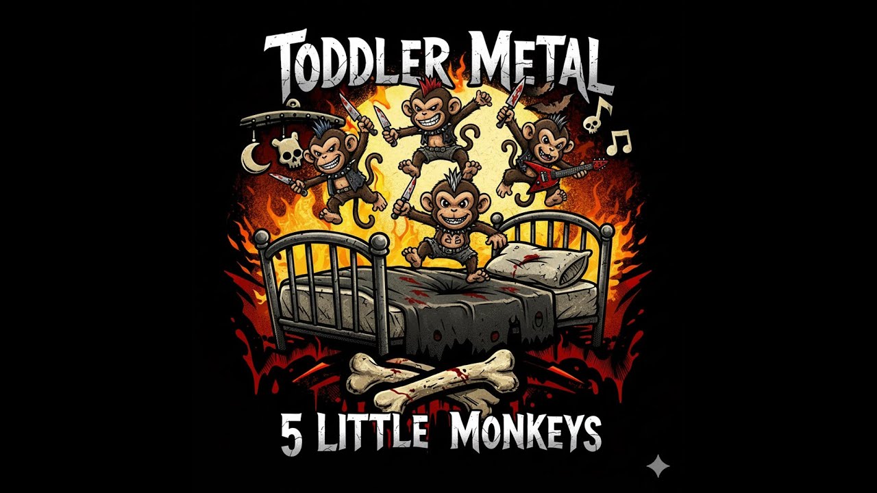 5 Little Monkeys – Brutal Death Metal Cover | Toddler Metal Nursery Rhyme #fivelittlemonkeys #cover