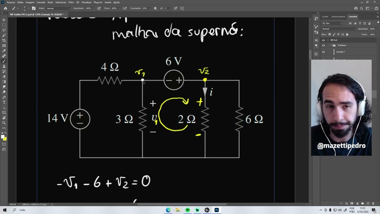 Resolução completa do problema prático 3.3 - Zerando o Sadiku #25