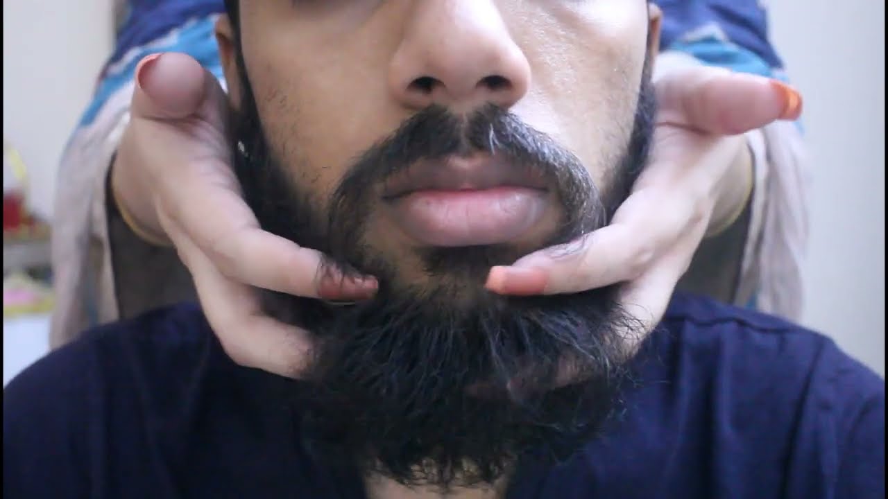 Beard Scratching with soft shoulder massage ASMR | best way to fall asleep
