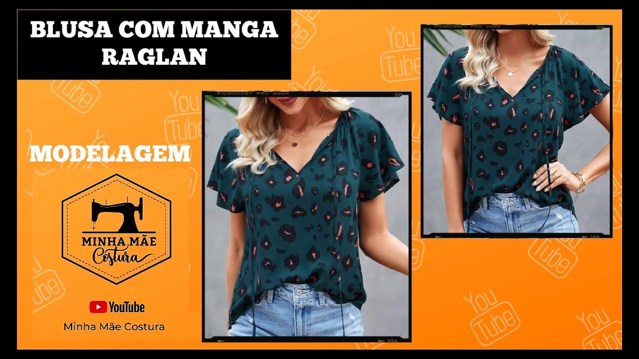COMO MODELAR BLUSA COM MANGA RAGLAN _ USANDO SUA MEDIDA