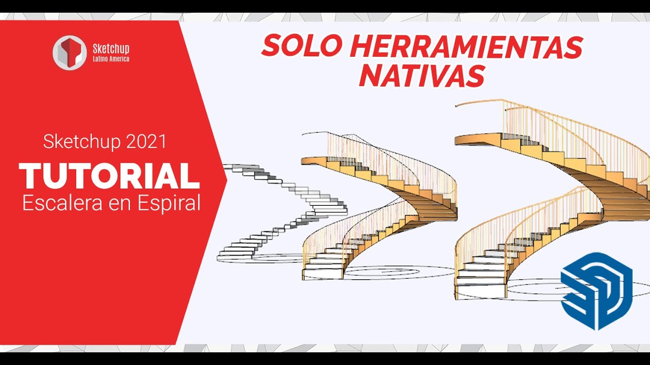 Tutorial Sketchup - Escalera en espiral modelado sin plugins