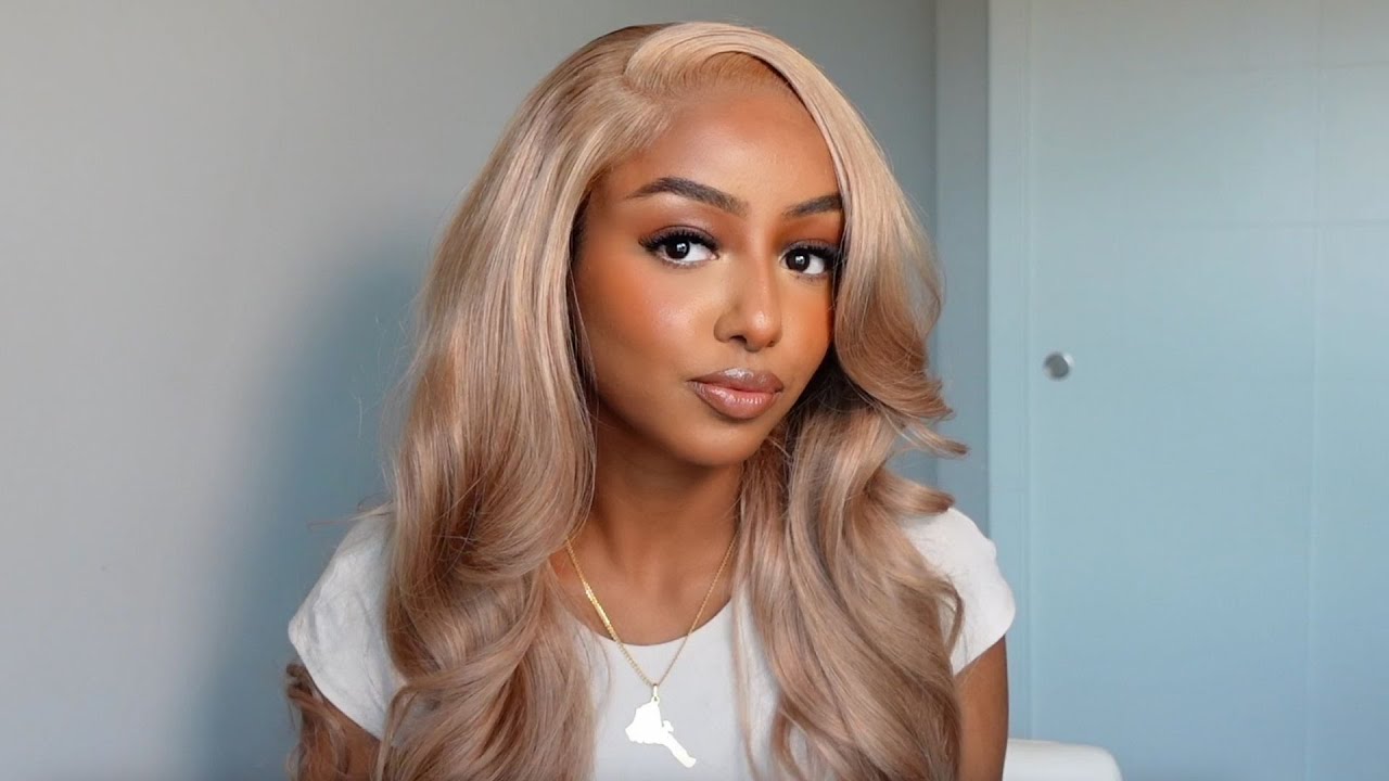 Megalook 6x5 Transparent Lace Milk Tea Brown Light Flaxen Brown Blonde Wig 26